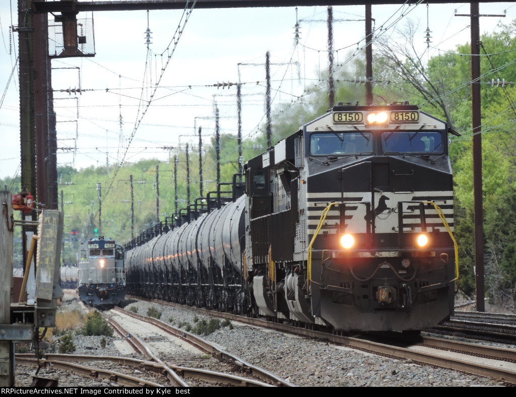 NS 8150 on an oil train 